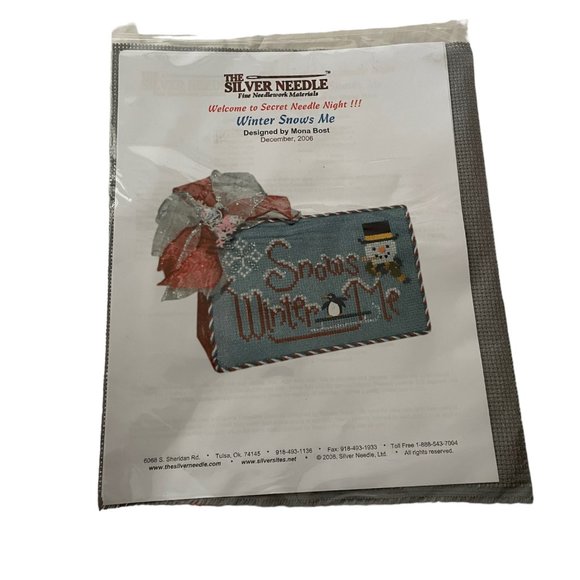 The Silver Needle Cross Stitch Kit Secret Needle Night Winter Snows Me Snowman - Picture 1 of 2